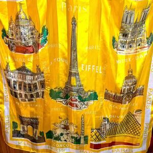 Vintage Paris Scarf in Yellow.